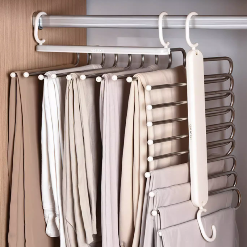 Almacenamiento en casa, almacenamiento de pantalones, haga que su armario tenga mucho más espacio organizado