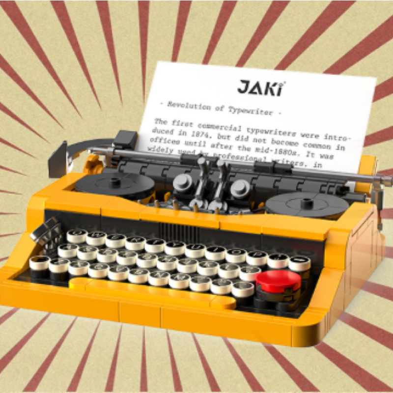 Juguetes de bloques de construcción, electrodomésticos antiguos, máquinas de escribir antiguas, juguetes Lego