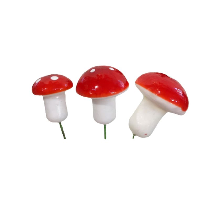 DIY simulation red mushroom moss micro landscape plant insert resin foam mushroom plant gardening decoration