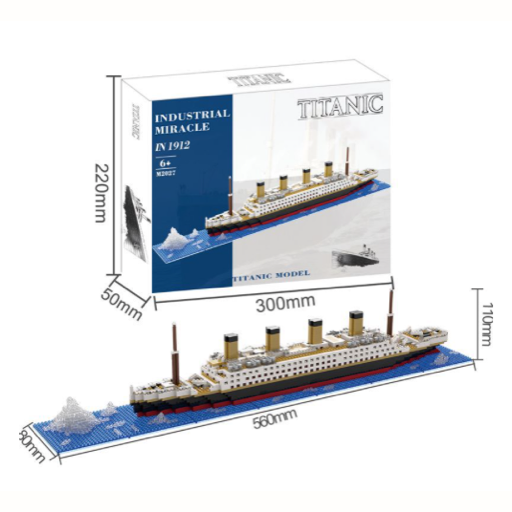 Modelo del Titanic, juguetes de bloques de construcción, juguetes grandes, muy restaurados