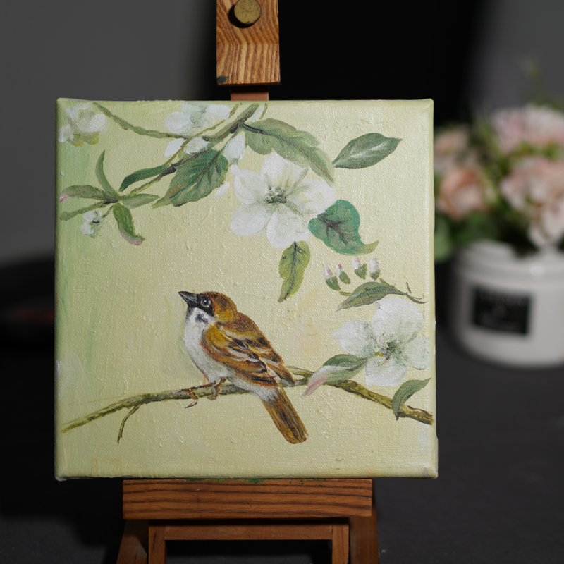 Self-painted oil paintings, birds and flowers, decorative paintings, artwork