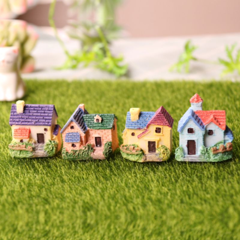 New mini villa house moss micro-landscaping small house eco-bottle DIY material succulent potted plant decoration