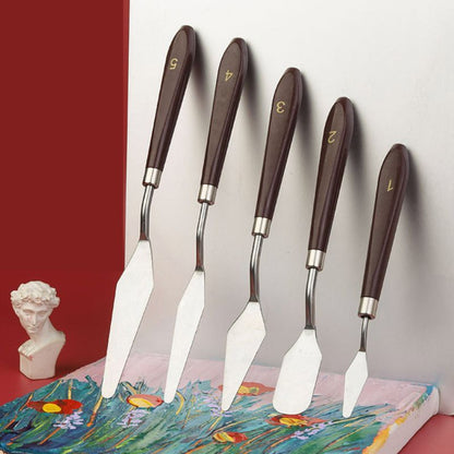 Wholesale gouache paint palette knife scraper acrylic oil painting spatula myriad knife pick knife pointed art scraper set