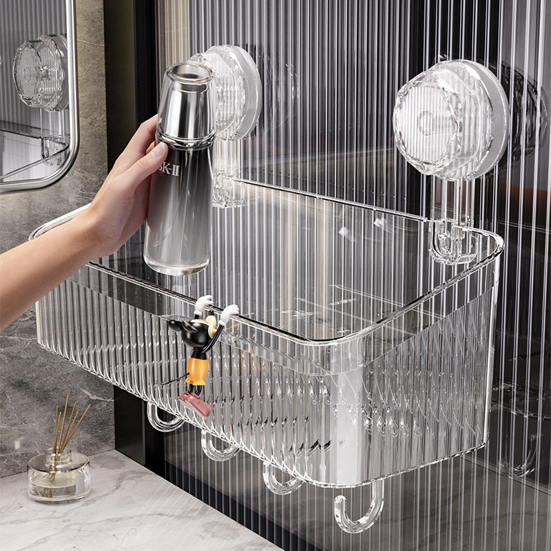 Suction cup storage rack, bathroom storage, kitchen storage