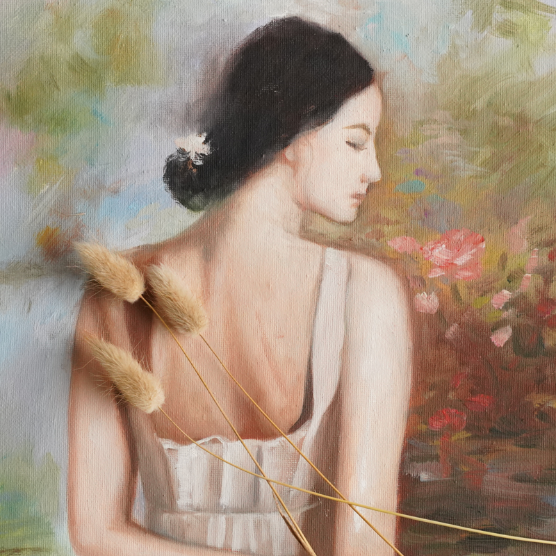 Self-Painted Oil Paintings, Woman Back Decorative Paintings, Artwork, Oil Paintings