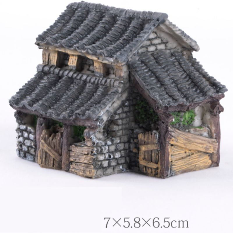 Micro Landscape Decorations Five Resin Miniature Buildings