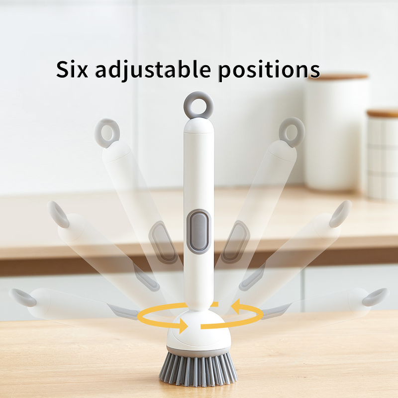 Long-handled cleaning brush, press to dispense liquid, convenient and easy to use.