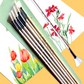 Set of 6 Pig Bristle Gouache Fan Brushes Oil Paint Brushes