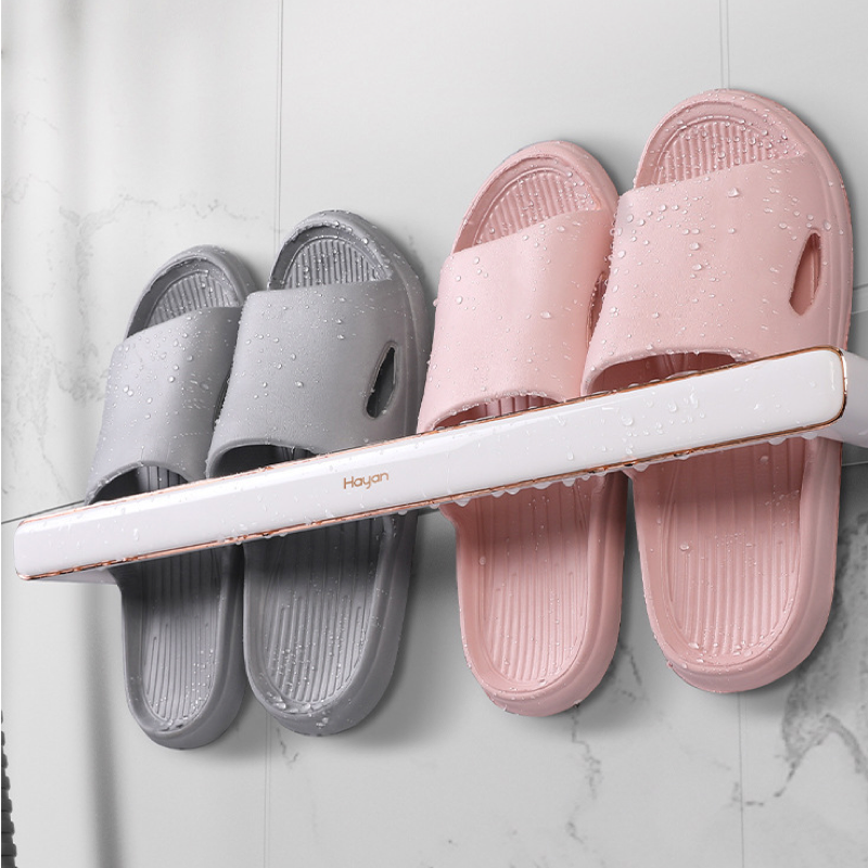 Perchero de pared para zapatillas, escurridor de zapatillas sin perforaciones, toallero multifuncional, almacenamiento en el hogar