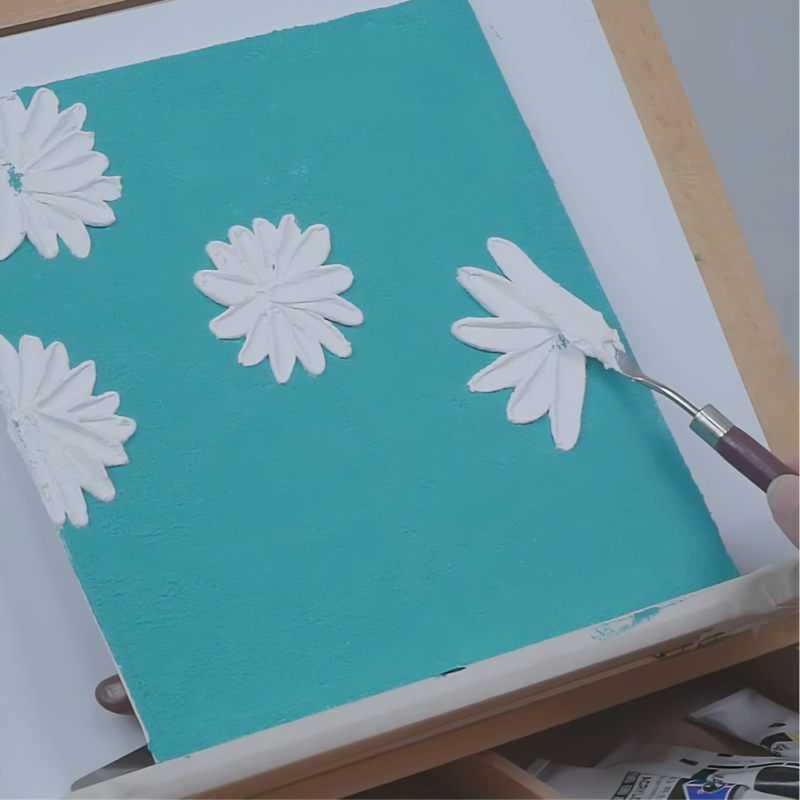 Quartz Sand Painting, Little Daisy Decorative Painting, Artwork, Self-Painted Oil Painting