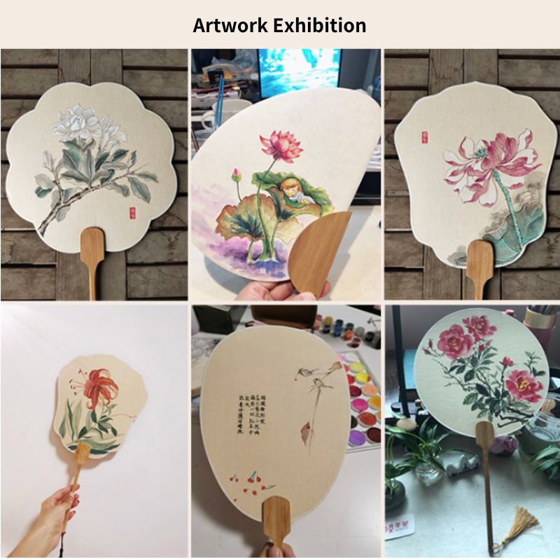 Thick Semi-Ripe Xuan Paper Blank Circular Folding Fan