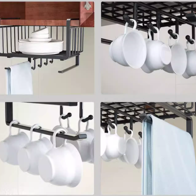 Estantes de almacenamiento colgantes para cocina, estantes en capas para gabinetes, artefactos de almacenamiento