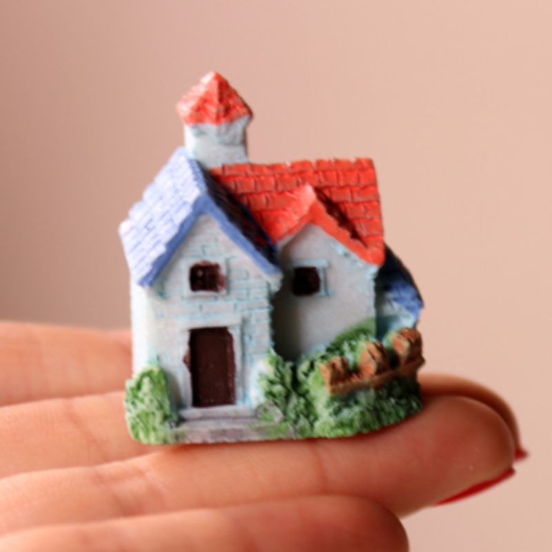 New mini villa house moss micro-landscaping small house eco-bottle DIY material succulent potted plant decoration