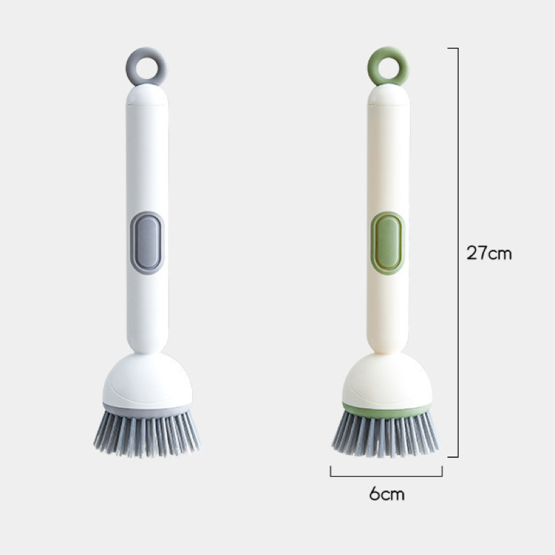 Long-handled cleaning brush, press to dispense liquid, convenient and easy to use.