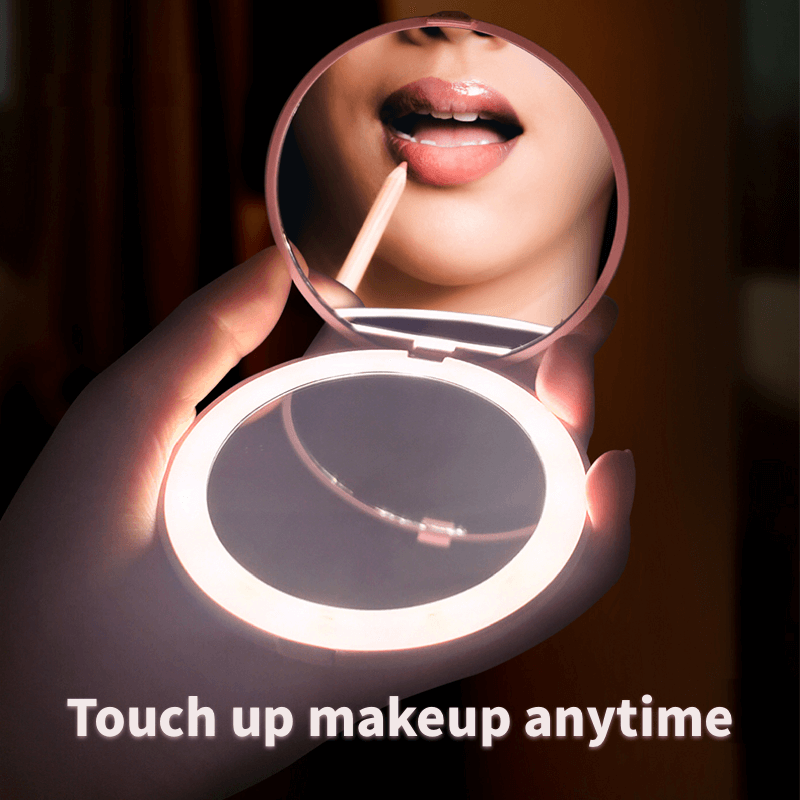 Makeup mirror Portable portable Small mirror with light