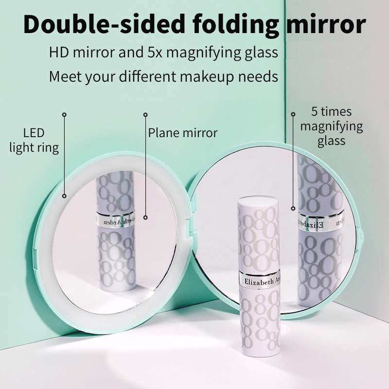 Makeup mirror Portable portable Small mirror with light