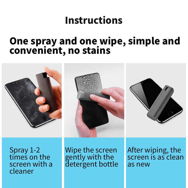 Minodigi New 2 In 1 Phone Screen Cleaner Spray Portable Tablet Mobile PC Screen cleaner