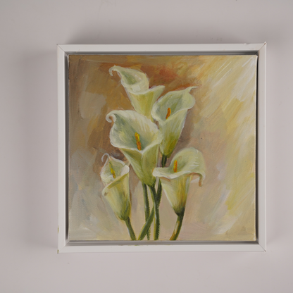 Cuadro acrílico autopintado, cuadro decorativo de narcisos, obra de arte, pieza única