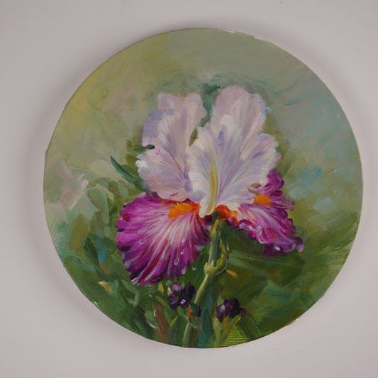 Self-Painted Acrylic Painting, Iris Decorative Painting, Artwork, One-of-a-Kind