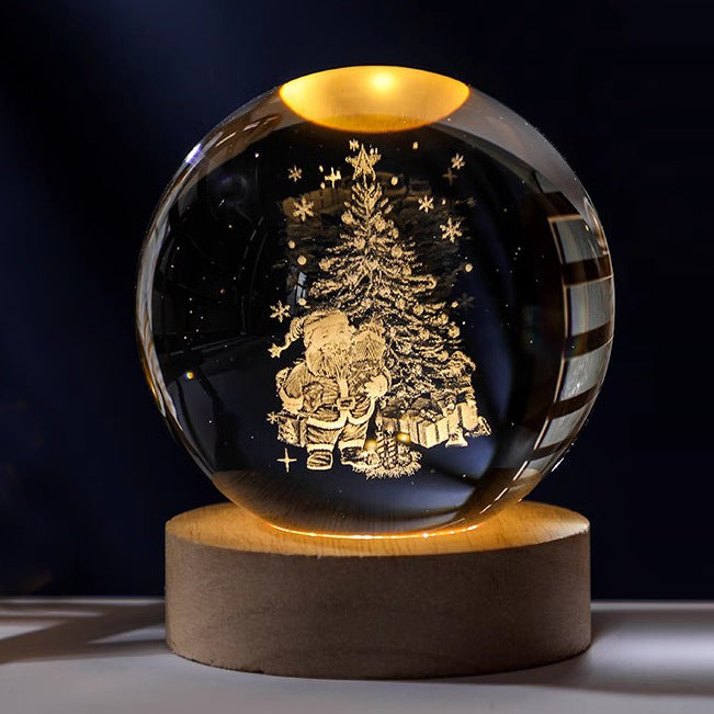 Decoración creativa de luz nocturna con bola de cristal