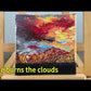 Quartz sand painting, flaming clouds, decorative painting, artwork