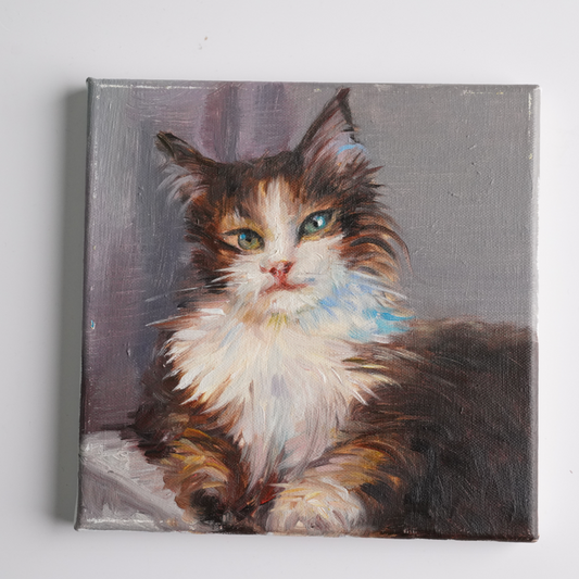 Self-Painted Oil Paintings, Cat Decorative Paintings, Oil Painting Artwork