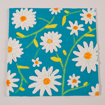 Quartz Sand Painting, Little Daisy Decorative Painting, Artwork, Self-Painted Oil Painting