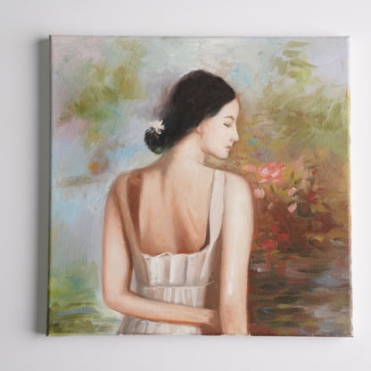 Self-Painted Oil Paintings, Woman Back Decorative Paintings, Artwork, Oil Paintings