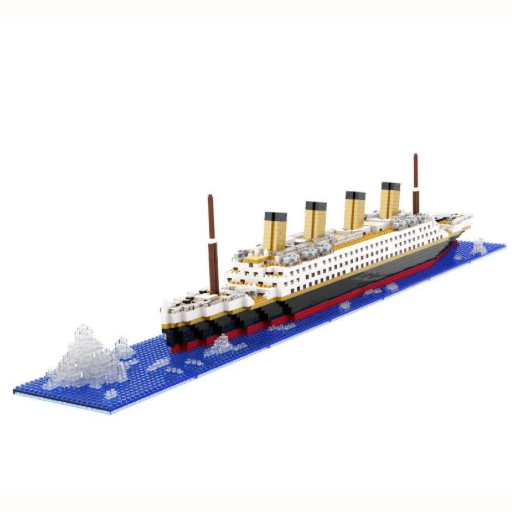 Modelo del Titanic, juguetes de bloques de construcción, juguetes grandes, muy restaurados